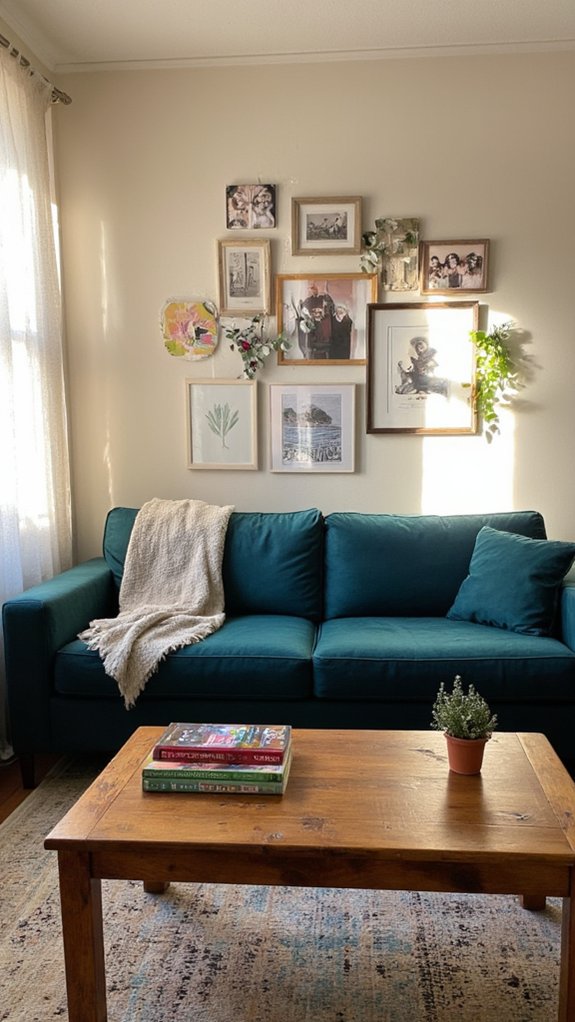 deep teal sofa elegance