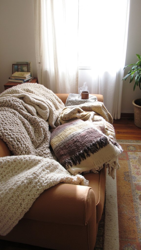 draping blankets for coziness