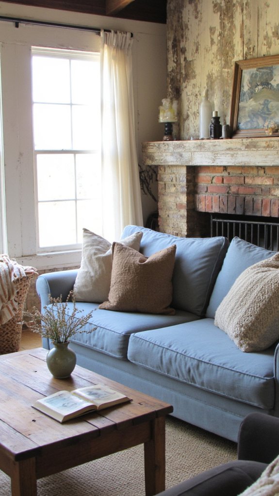 dusty blue farmhouse charm