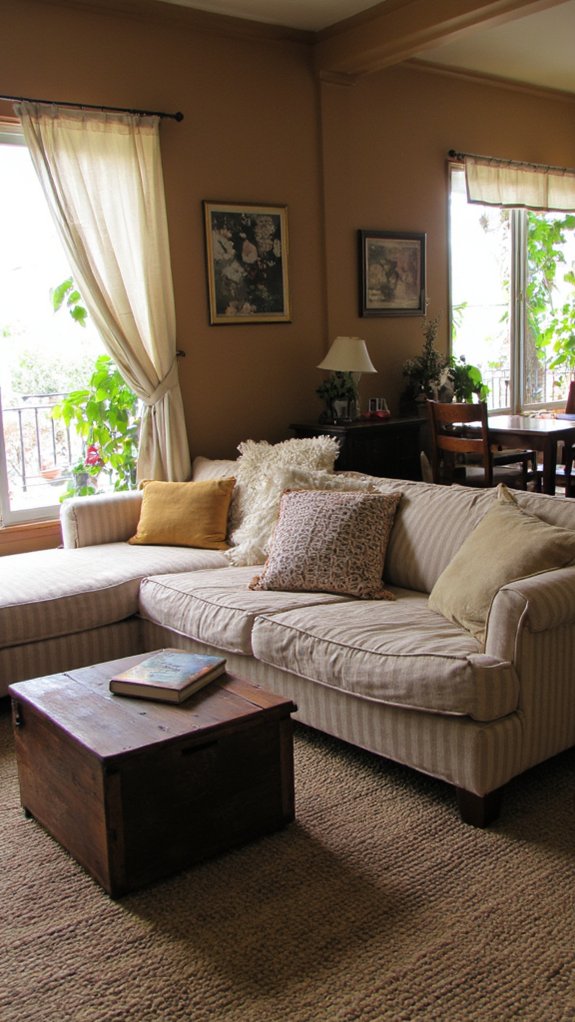 dynamic multi level sofa arrangement