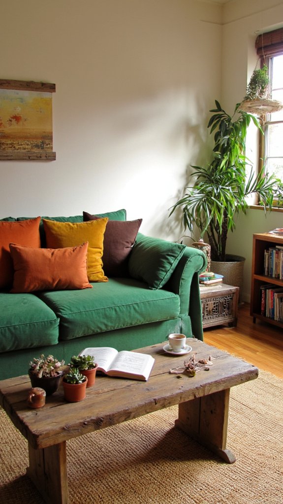 earthy tones complement green