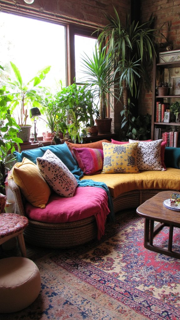 eclectic cozy living space