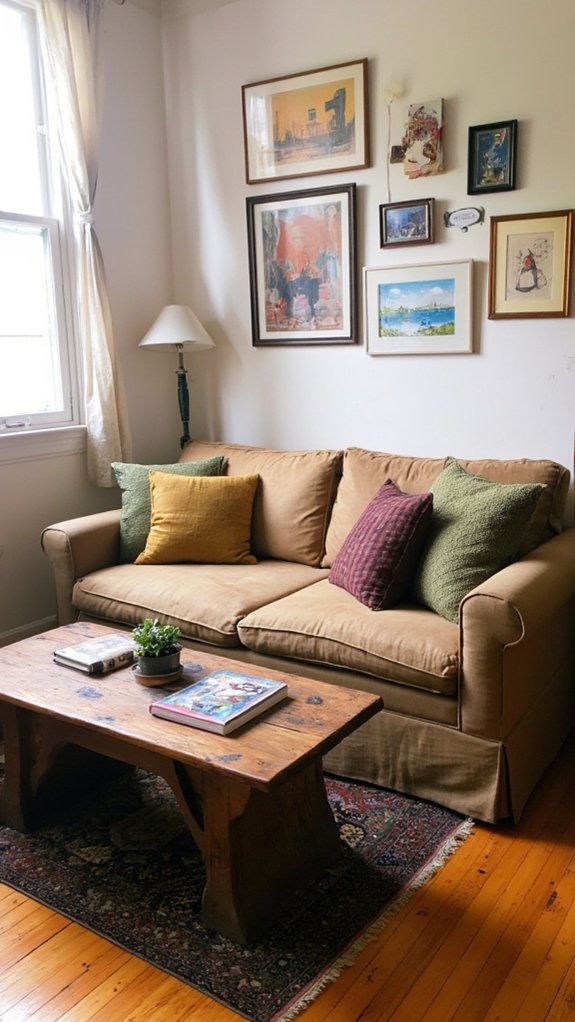 eclectic gallery wall showcase