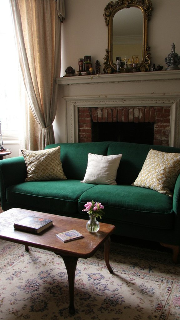 elegant emerald green sofas