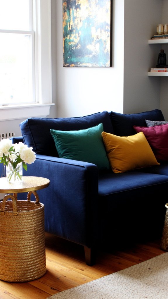 elegant gold sofa accents