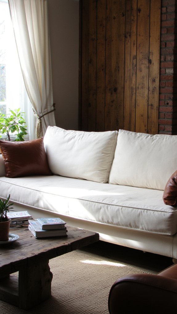 elegant ivory leather contrast