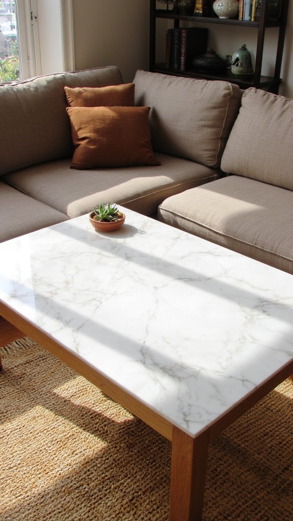 elegant minimalist marble table