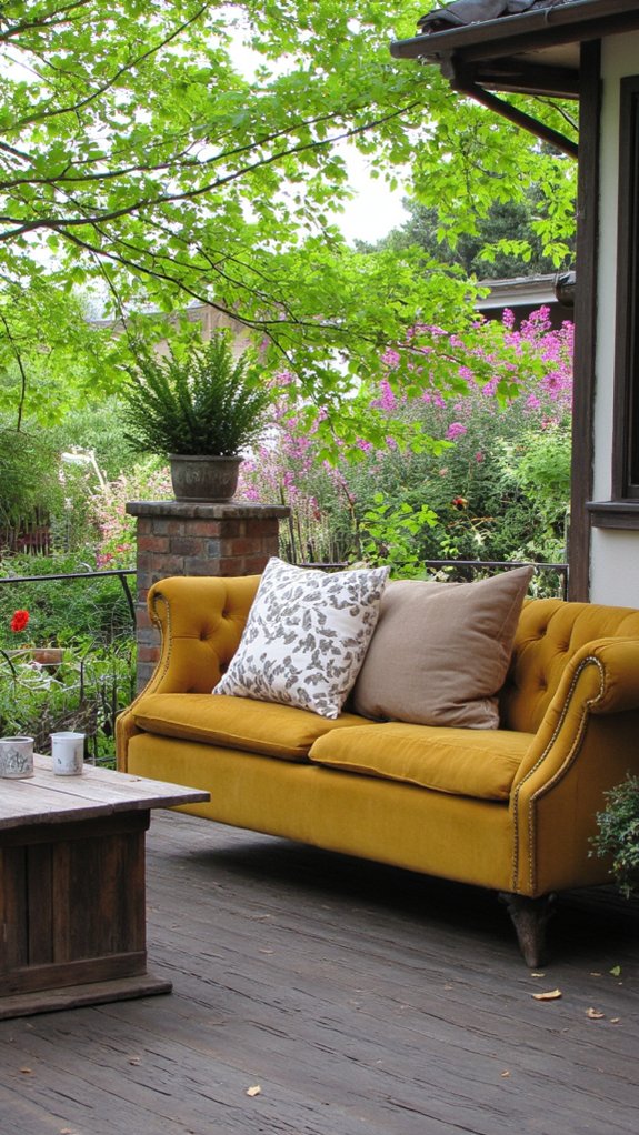 elegant outdoor velvet sofa