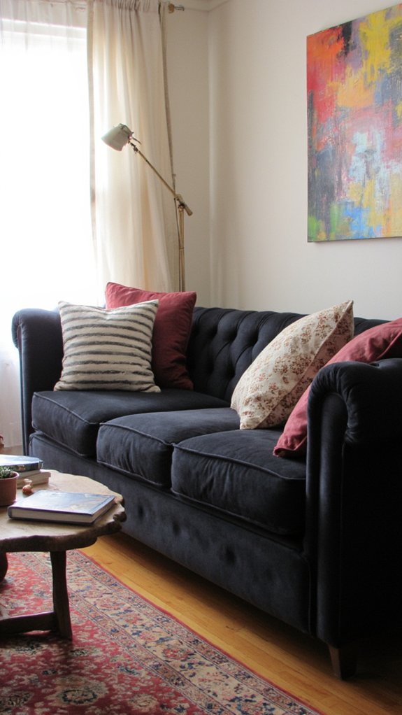 elegant velvet sofa decor