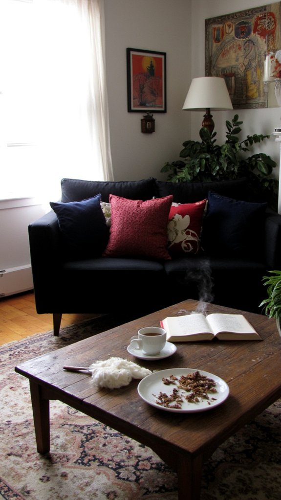 elevated black sofa design