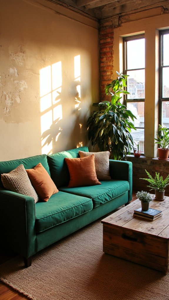 emerald green and earthy elegance