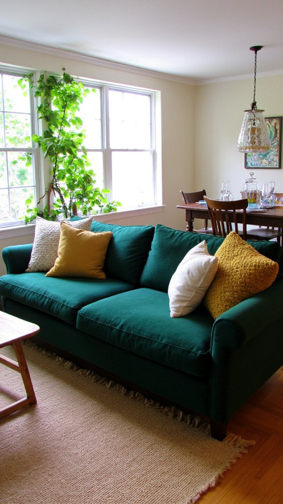emerald green sofa elegance