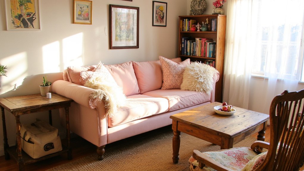 feminine pink sofa inspiration
