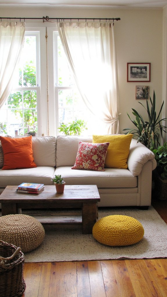 flexible seating with poufs