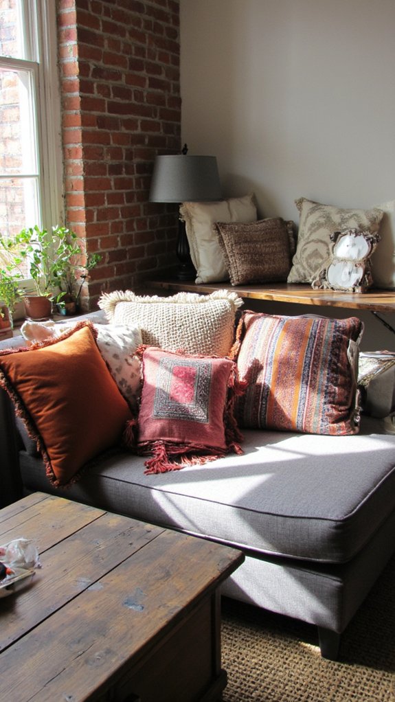 fringed pillows enhance coziness