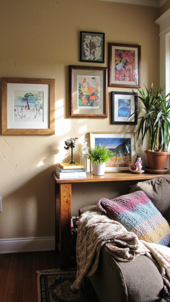 gallery wall above table