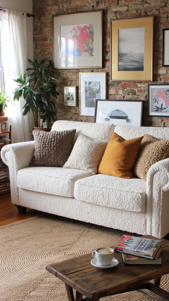 gallery wall near sofa