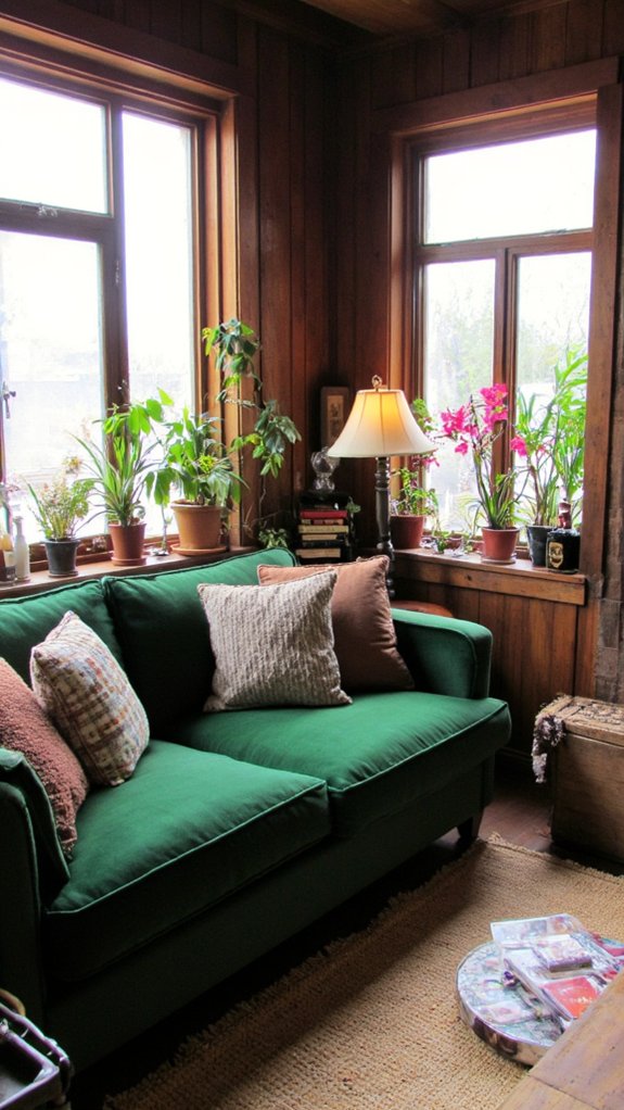 green velvet rustic charm