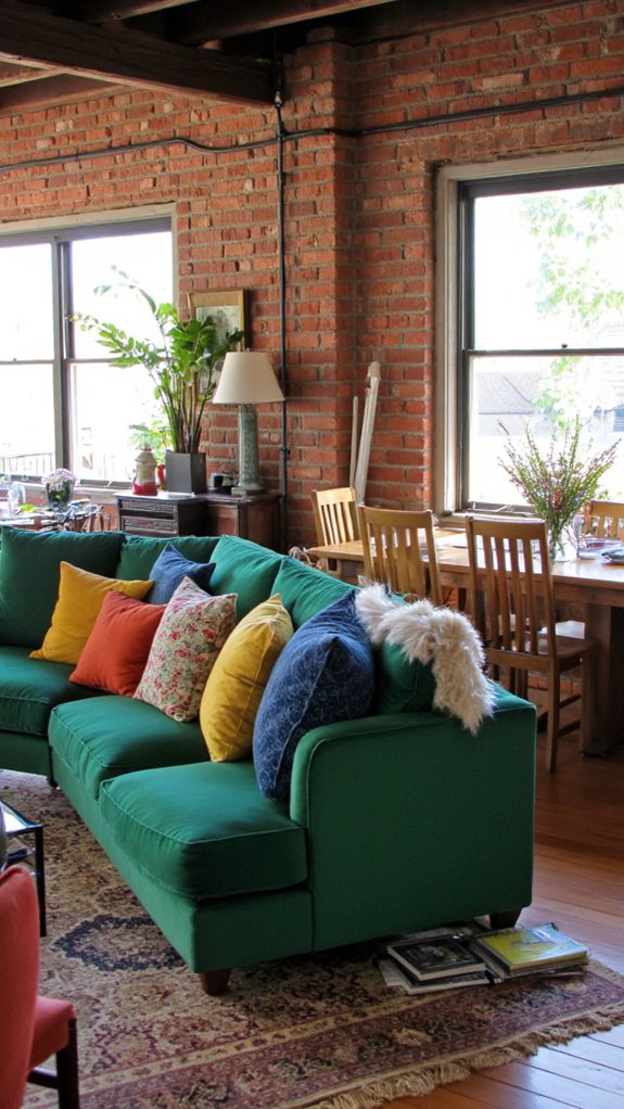 green velvet sofa elegance