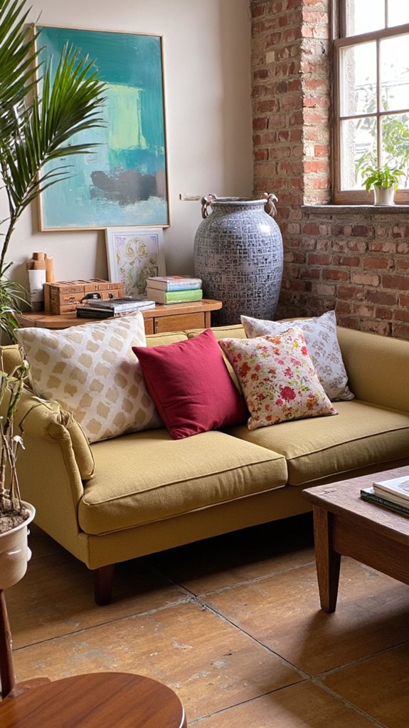 group pillows in threes