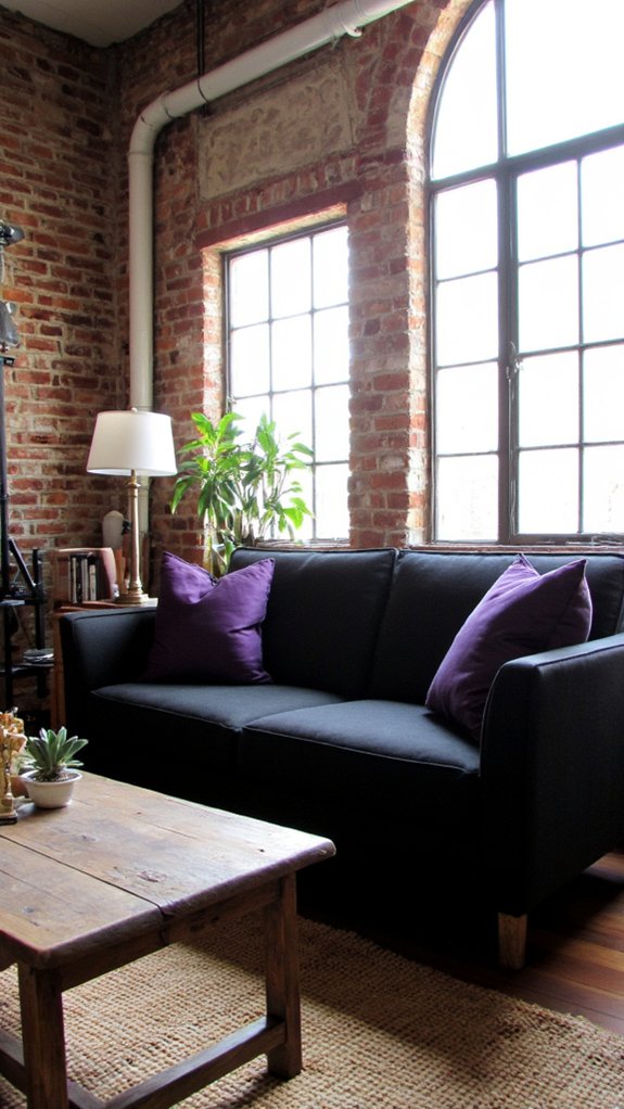 industrial chic black sofa