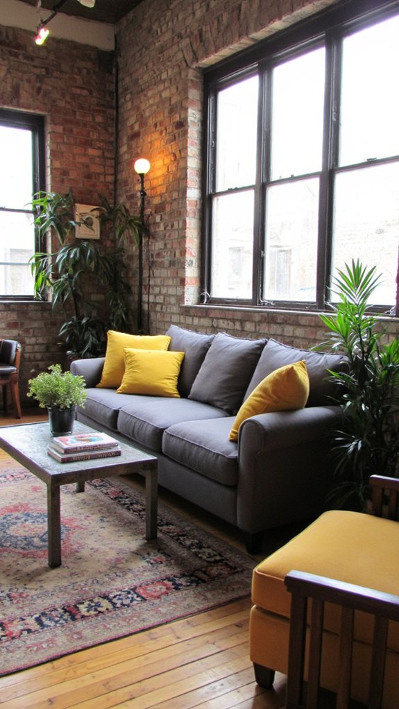 industrial chic vibrant sofa