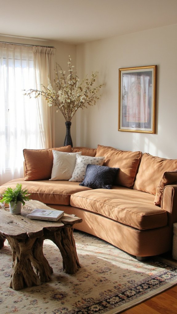 inviting curved sofa design