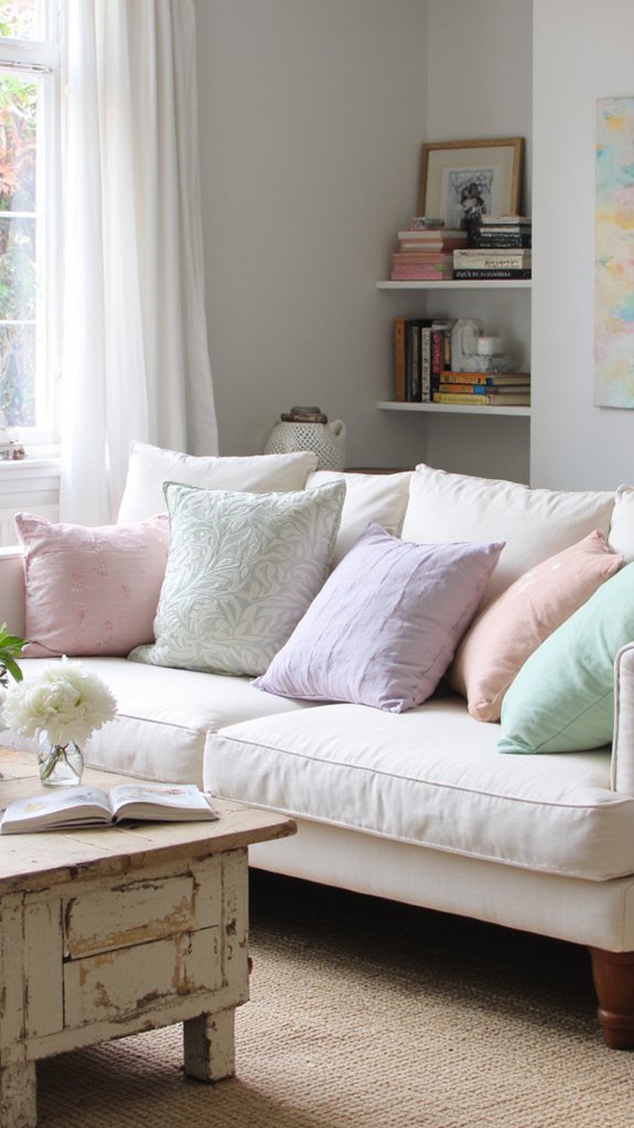 inviting serene pastel living