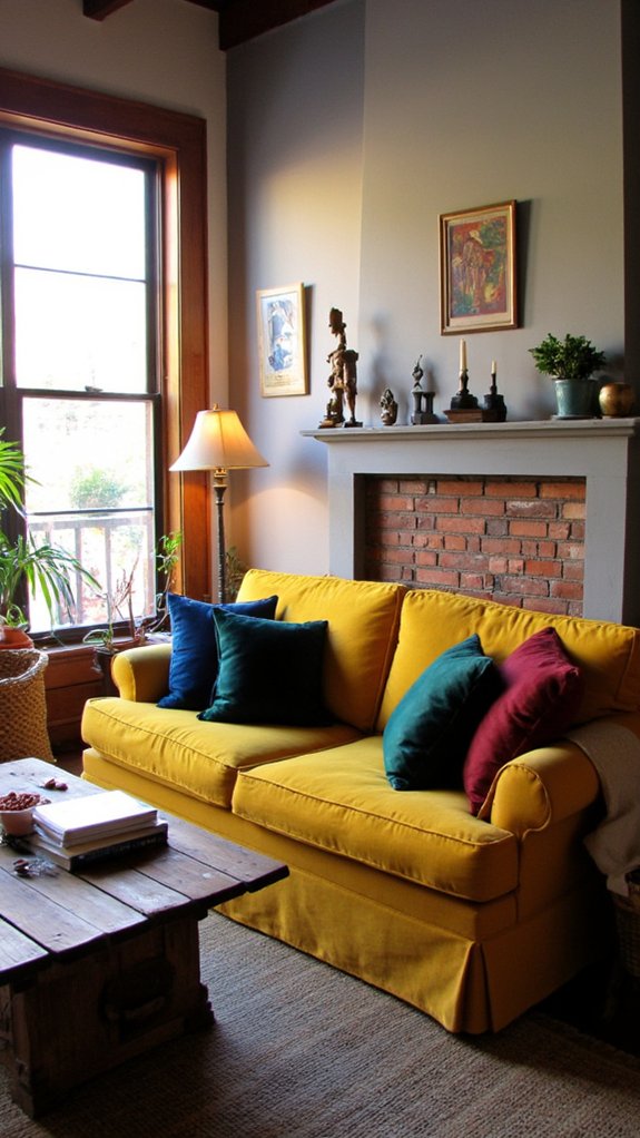 jewel tones with mustard