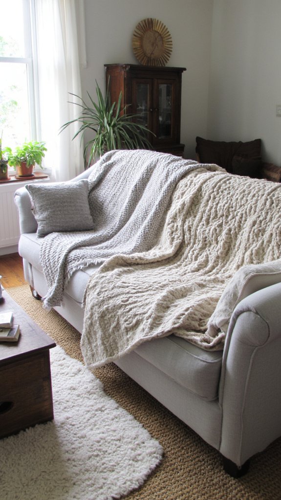 layered soft throw blankets
