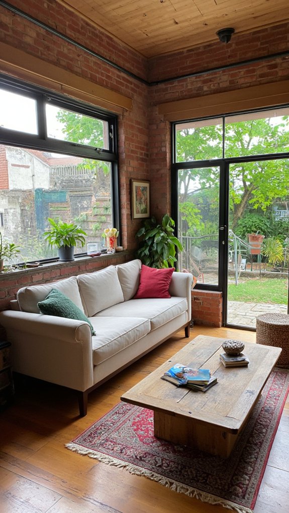 low profile sofa enhances openness