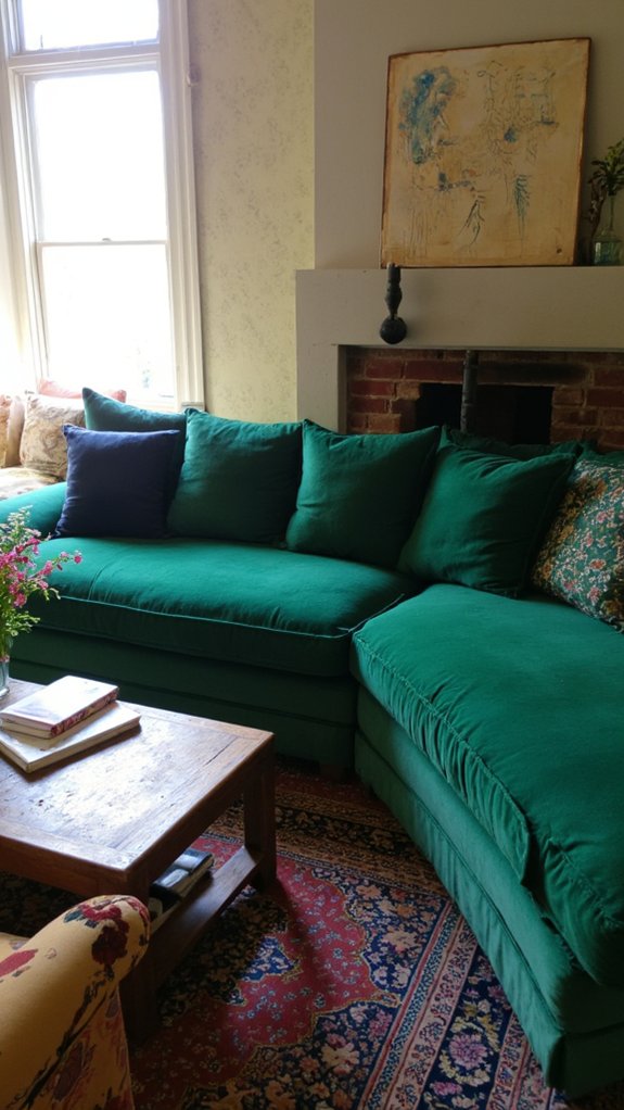 luxurious velvet chaise sofas