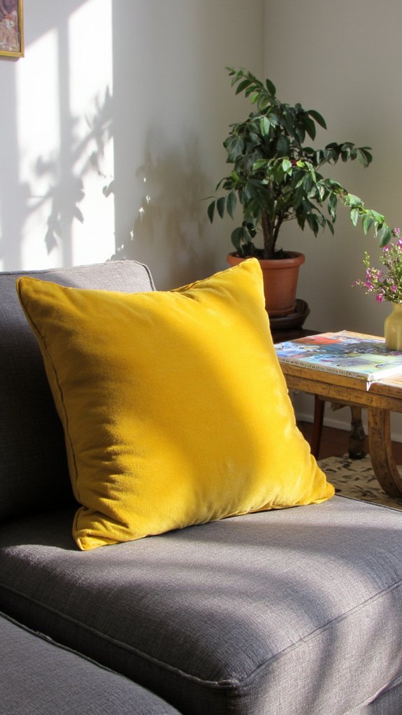 luxurious velvet cushion decor