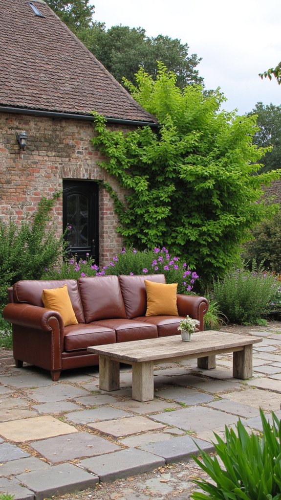 luxury outdoor leather sofa