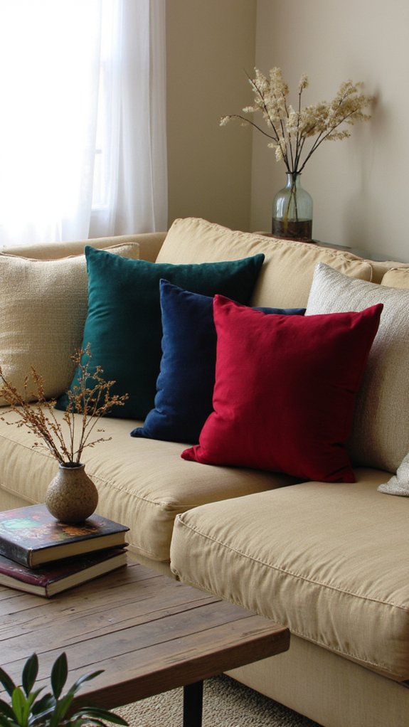 metallic accents enhance decor