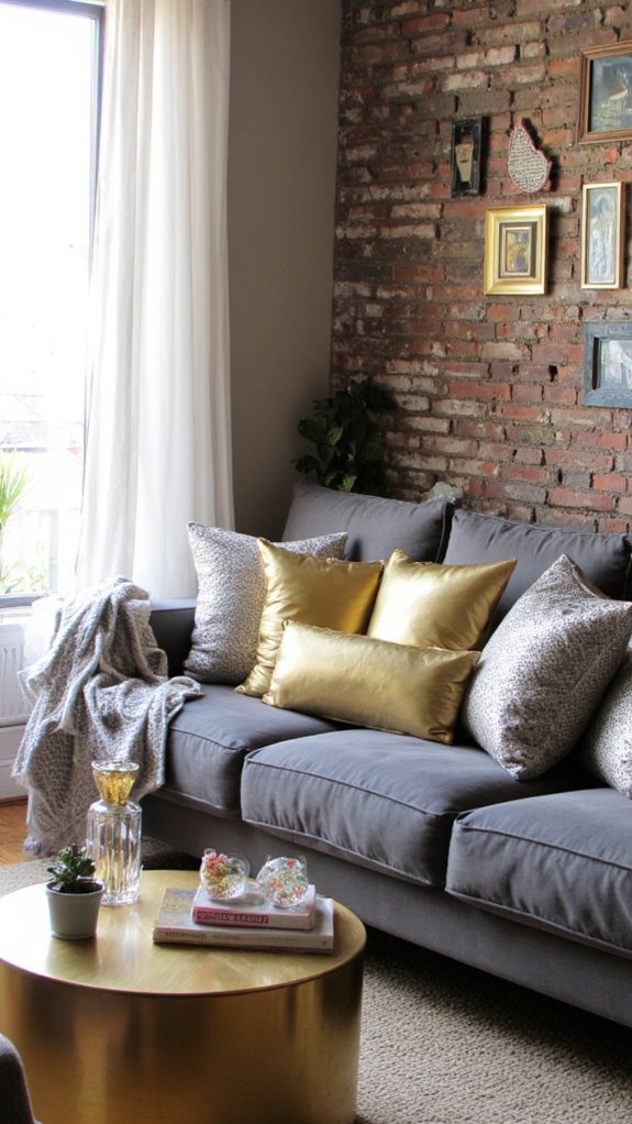 metallic accents enhance elegance