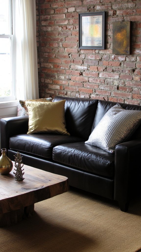 metallic accents enhance leather