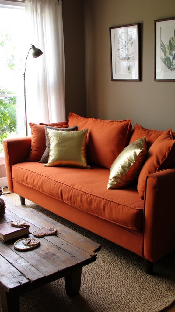 metallic accents enhance warmth