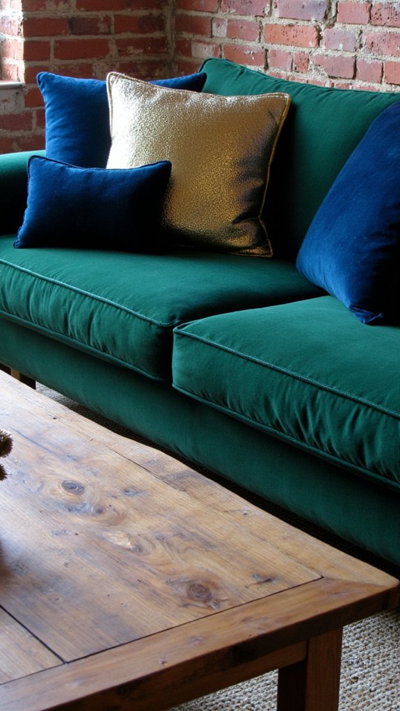 metallic sofa pillow accents