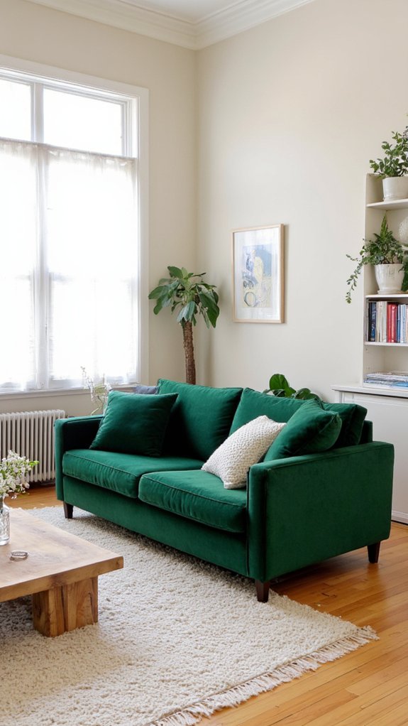 minimalist green velvet elegance