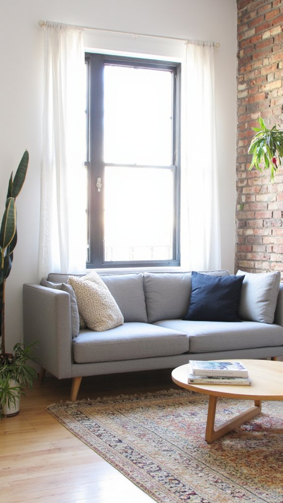 minimalist grey sofa elegance