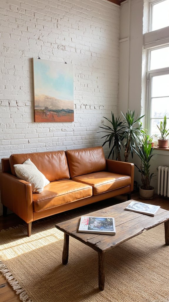 minimalist leather sofa elegance