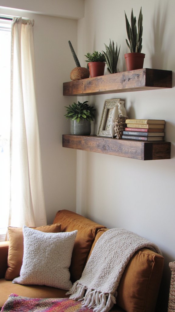 modern floating shelf design