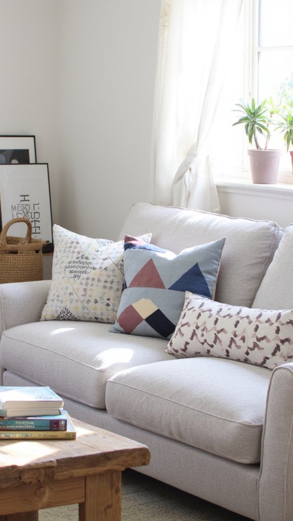 modern geometric cushion decor