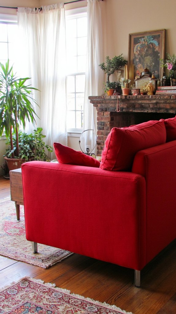modern red sofa elegance