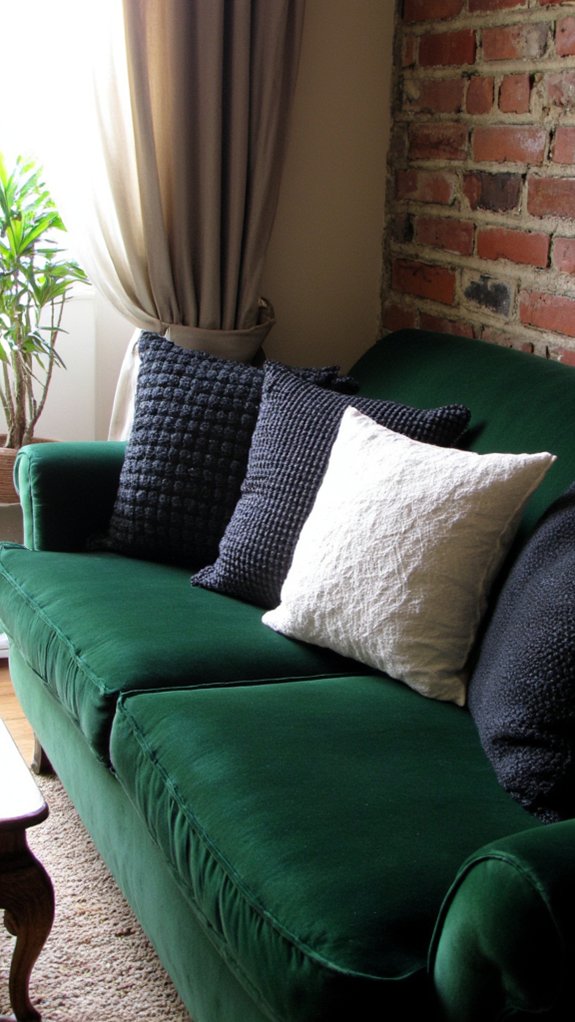 monochrome green velvet styling