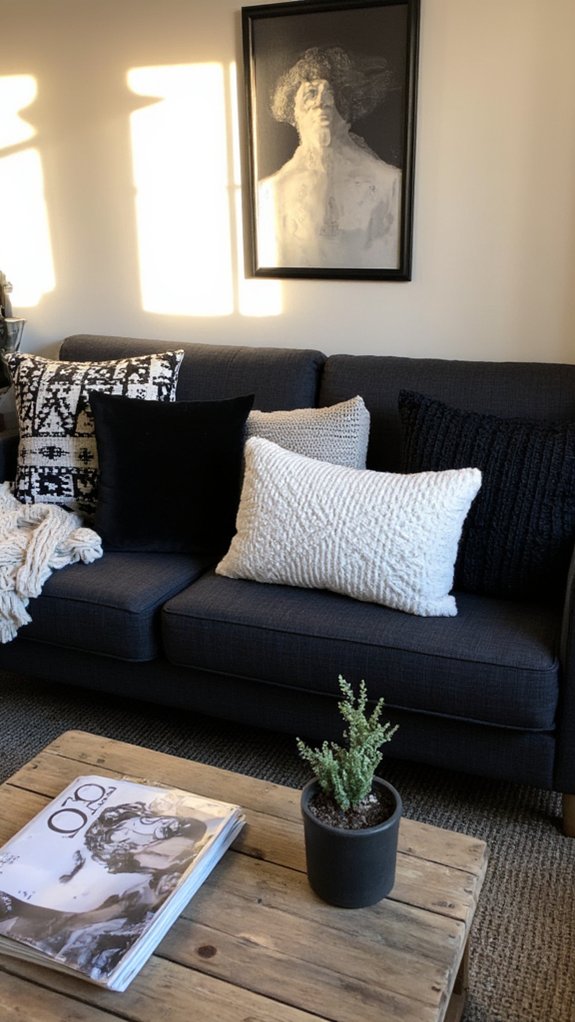 monochrome palette enhances decor