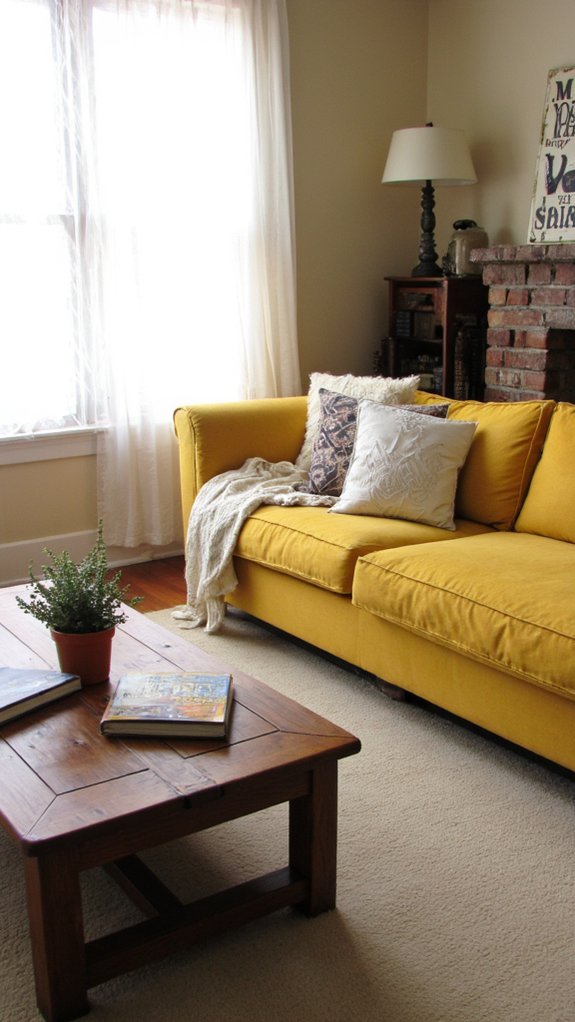 mustard yellow sofa elegance