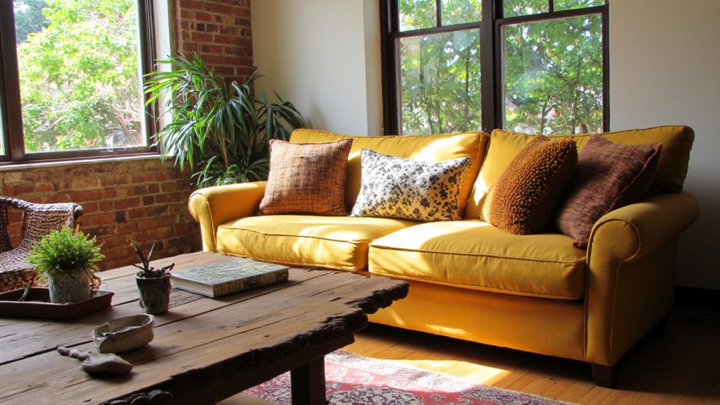 mustard yellow sofa inspiration