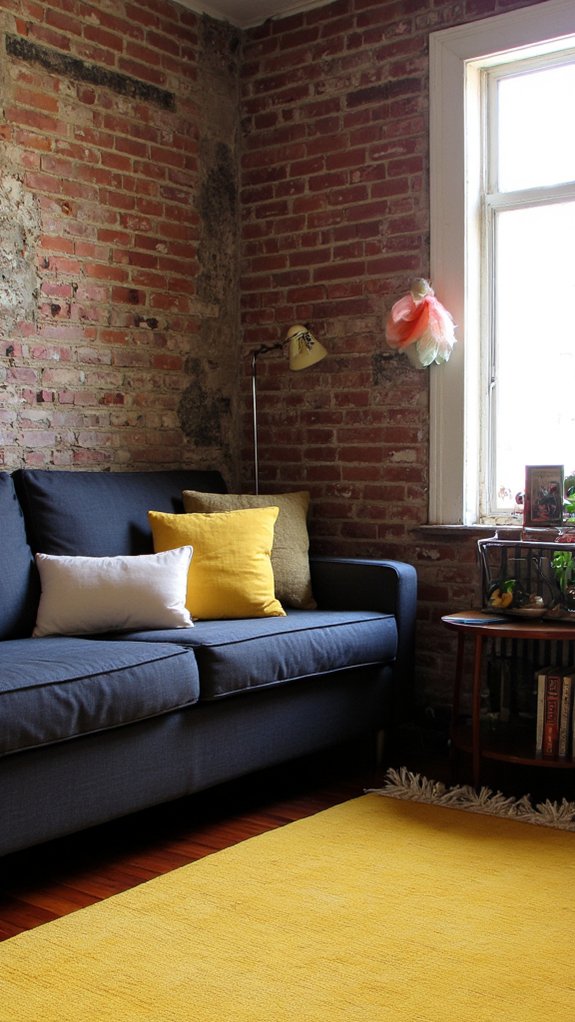 muted mustard retro accents